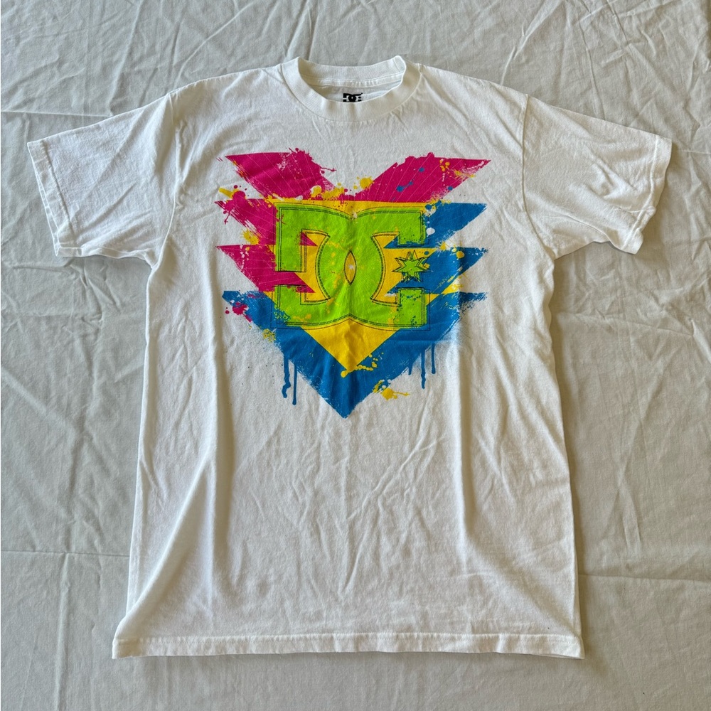 Vintage DC Skateboards T-Shirt White/Multicolor Size Medium